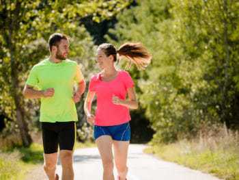 Man and woman jogging
