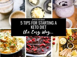 Collage showing examples of 6 different keto diet meals