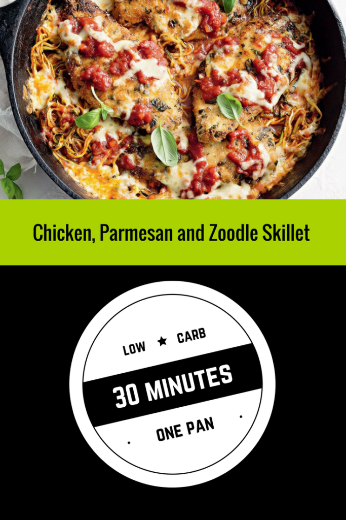 One Pan, Chicken, Parmesan And Zoodle Skillet