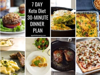 Collage showing the 7 different keto diiners for each day of the week