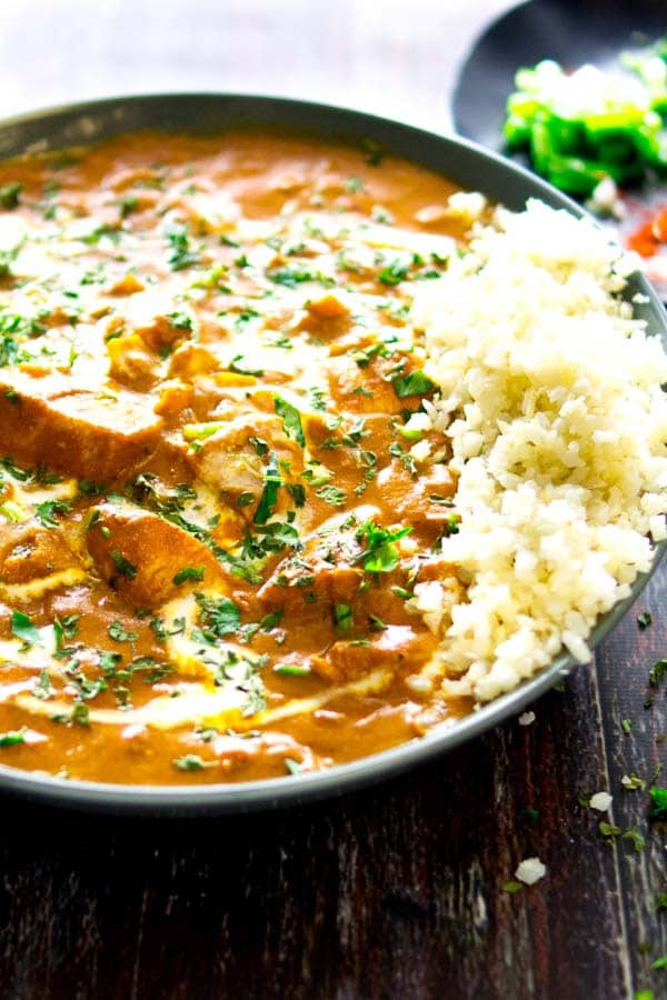 Low-Carb Butter Chicken Curry in a bowl