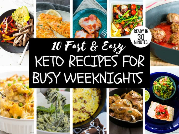 Collage showing the 10 different easy keto recipes