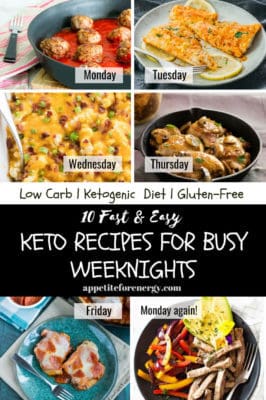 Collage showing several of the easy keto dishes