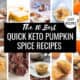 Collage showing all of the recipes from 10 Best Quick Keto Pumpkin Spice Recipes in a grid