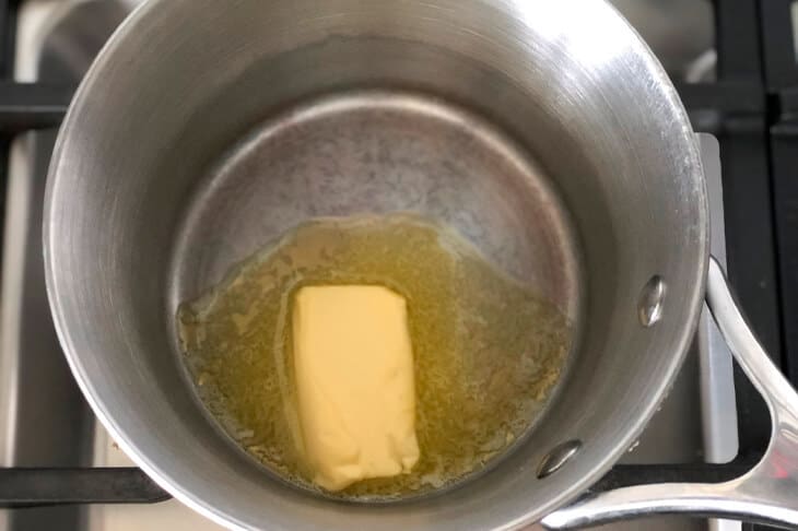 Melting butter in a saucepan