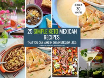 Collage with 8 of the simple Keto Mexican Food recipes for Cinco de Mayo