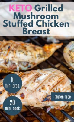 Keto stuffed chicken cooking on grill or barbecue
