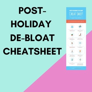 Small image of the de-bloat cheatsheet with green and pink background