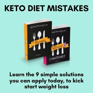 Keto Mistakes Ebook and the cheatsheet eBook on a light green background