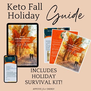 Mockup of Keto Fall Guide on ipads, iphone and booklet